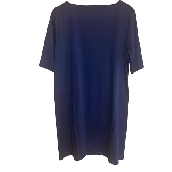 Atm Womens Dress Size Large Blue Pockets Relaxed Fit Pure Cotton New - Picture 7 of 8